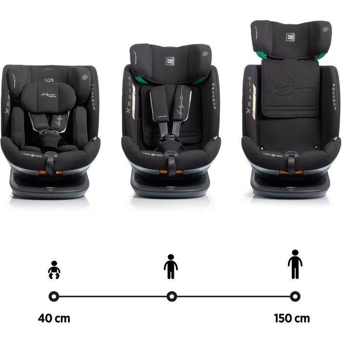 BABYAUTO Car Seat - XPERTA - Group 0/1/2/3 - 40-150 cm - I-Size - Swivel - Reclining - Anthracite