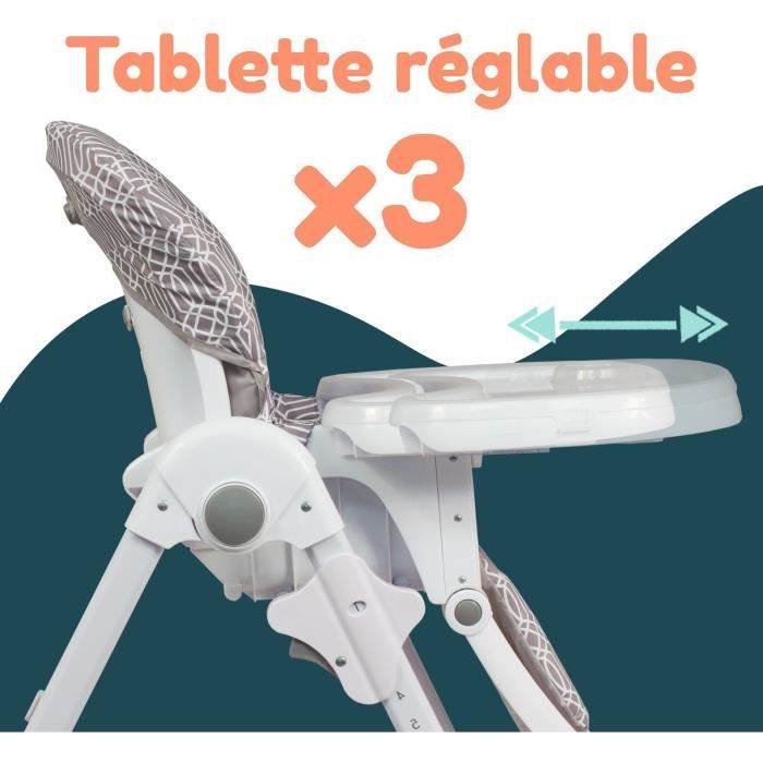 BAMBISOL Multi-Position High Chair - Reclining - Up to 3 Years - Beige/ White