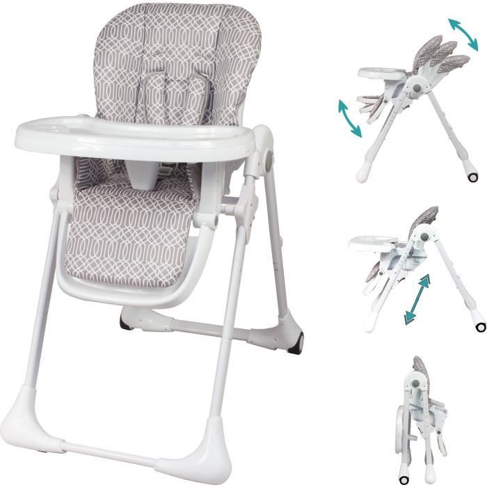 BAMBISOL Multi-Position High Chair - Reclining - Up to 3 Years - Beige/ White