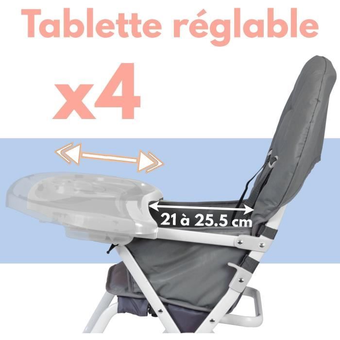 BAMBISOL Fixed High Chair with Adjustable Depth Tray - Grey
