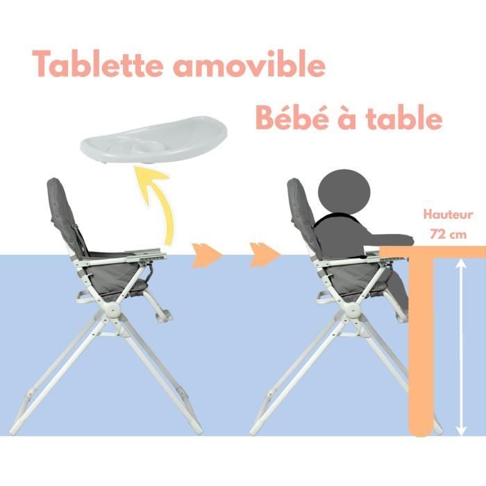 BAMBISOL Fixed High Chair with Adjustable Depth Tray - Grey