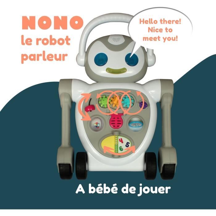 Trotteur marcheur - BAMBISOL - Nono le Robot - De 10 a 36 mois - Parlant - Musical - Jeux électroniques interactifs - Blanc