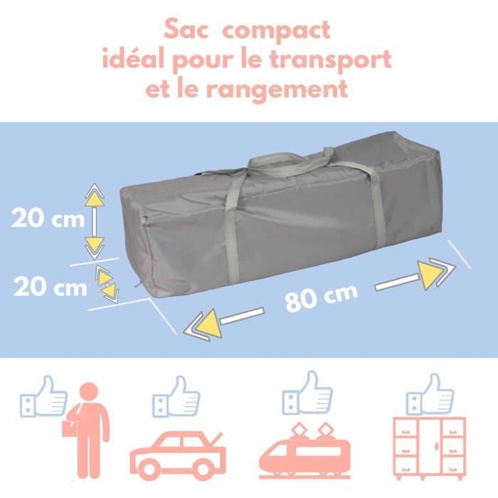 BAMBISOL Travel Cot 120x60 cm - From Birth to 3 Months