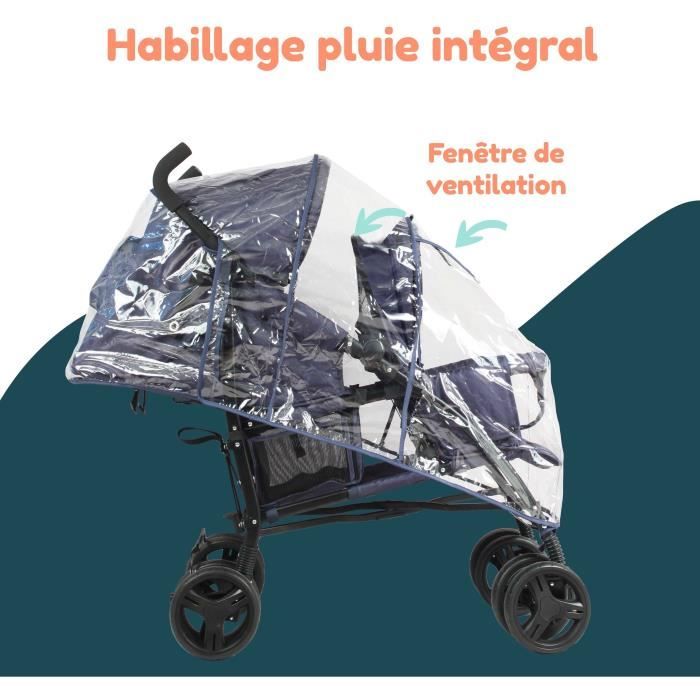 BAMBISOL Double Stroller - 6-36 months - Front seat (max 15 kg) and rear seat (max 15 kg)