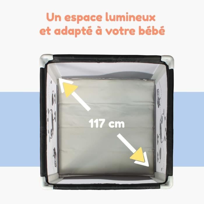 BAMBISOL - Folding Baby Playpen - 90 x 90 cm - Carry Bag Included
