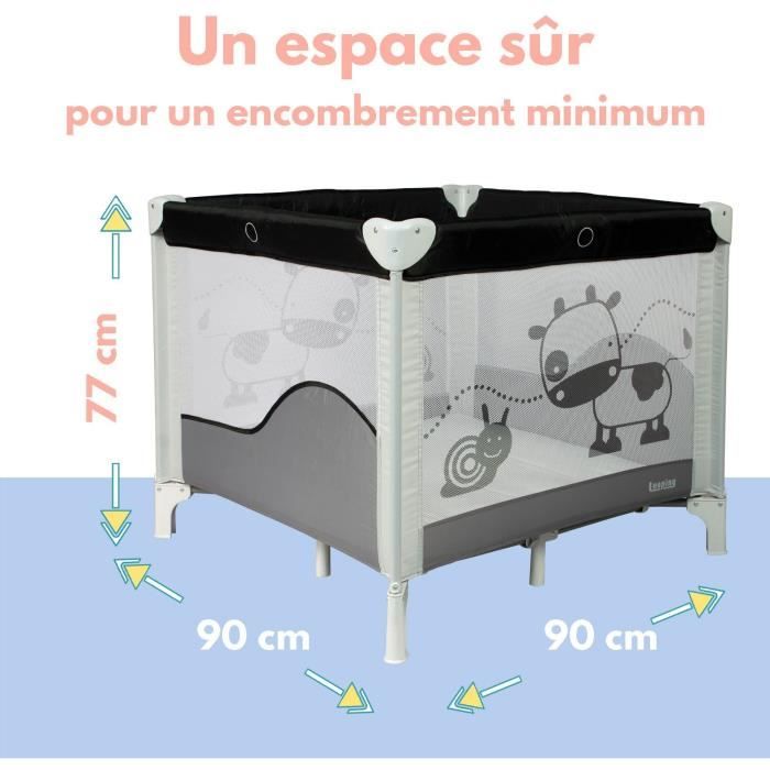 BAMBISOL - Folding Baby Playpen - 90 x 90 cm - Carry Bag Included