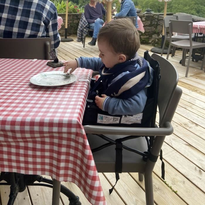 BAMBISOL Booster Seat - Black - Converts to Child's Chair for 3-5 Years