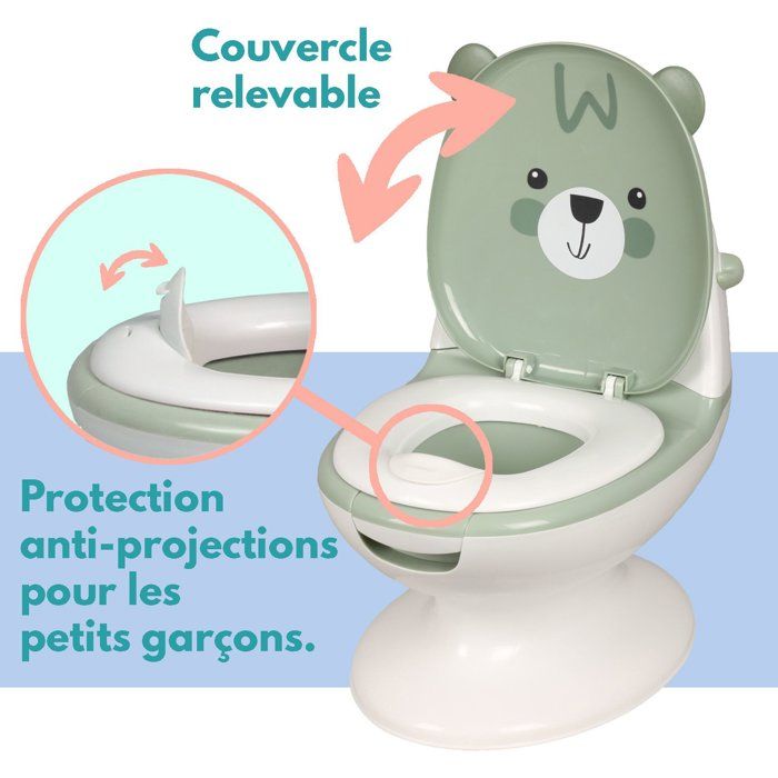 Mini Baby Toilet - BAMBISOL - Teddy Bear - Almond Green