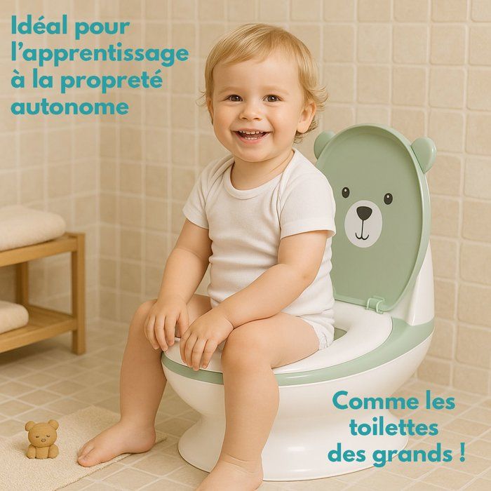 Mini Baby Toilet - BAMBISOL - Teddy Bear - Almond Green