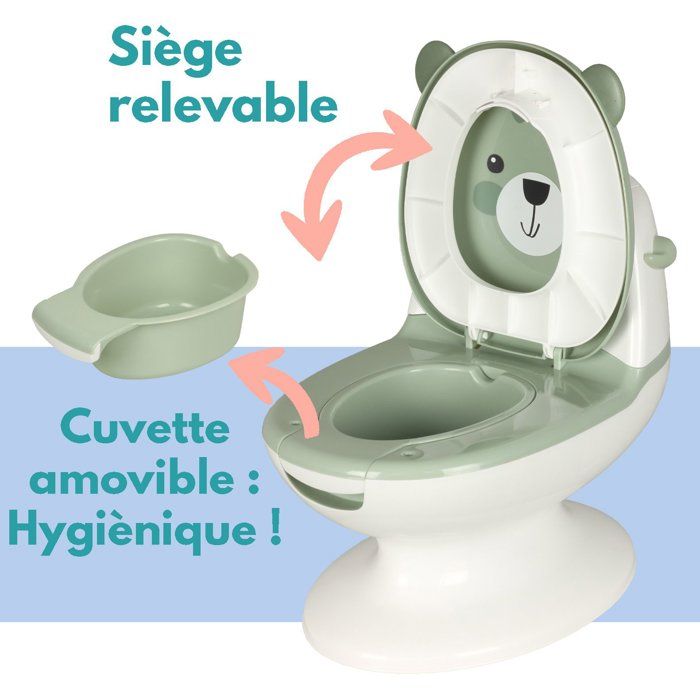 Mini Baby Toilet - BAMBISOL - Teddy Bear - Almond Green