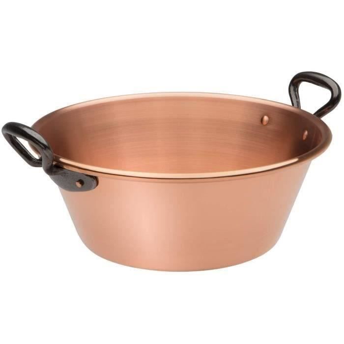 BAUMALU Copper Jam Pan - 26 cm - Cast Iron Handles - Non-Induction 12/10th