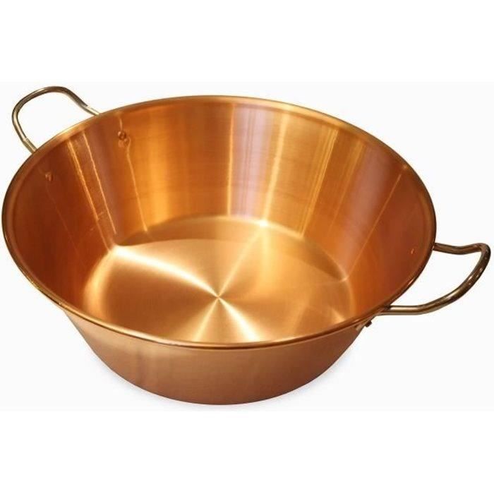 BAUMALU Copper Jam Pan - 38 cm - 1.2 mm Thick - Stainless Steel Handles - 9 Liters