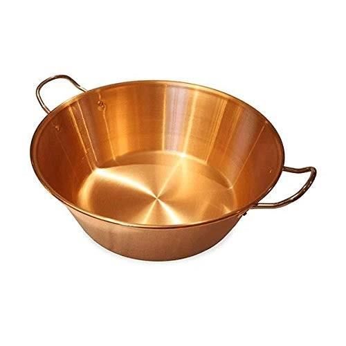 BAUMALU Copper Jam Pan - 38 cm - 1.2 mm Thick - Stainless Steel Handles - 9 Liters
