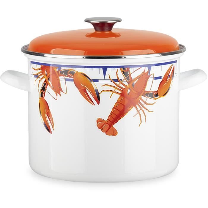 BAUMALU Casserole Dish - Enameled Steel - 26 x 20 cm - Lobster Design