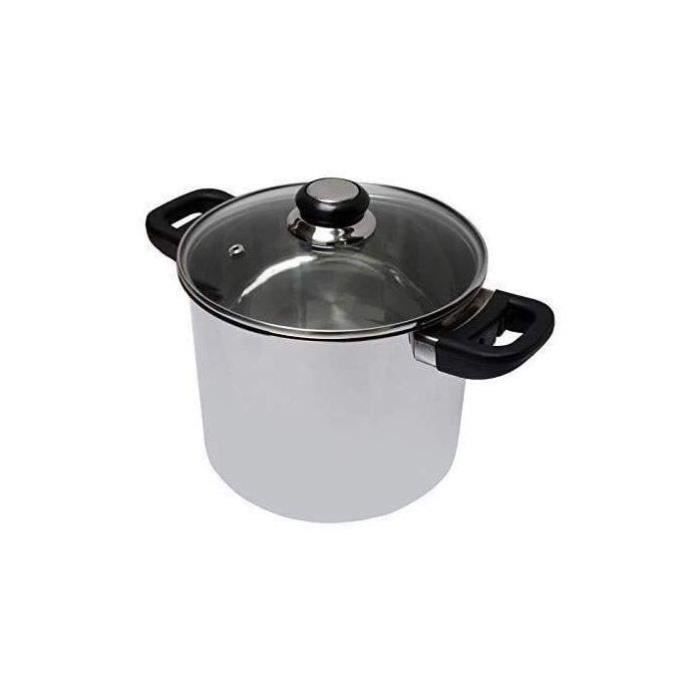 BAUMALU 24 cm Stainless Steel Catering Bowl - Sapphire Glass Lid