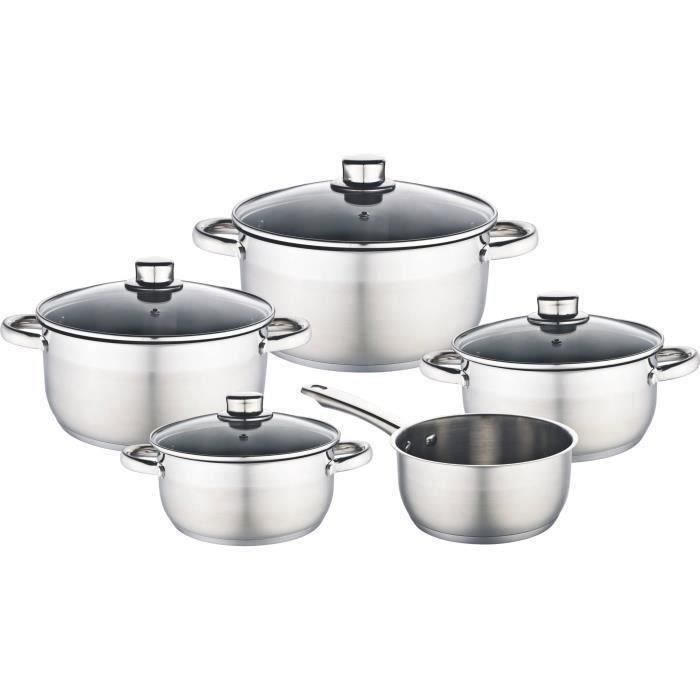 BAUMALU Cookware Set - 9 Pieces - Stainless Steel - Induction Compatible 9-piece