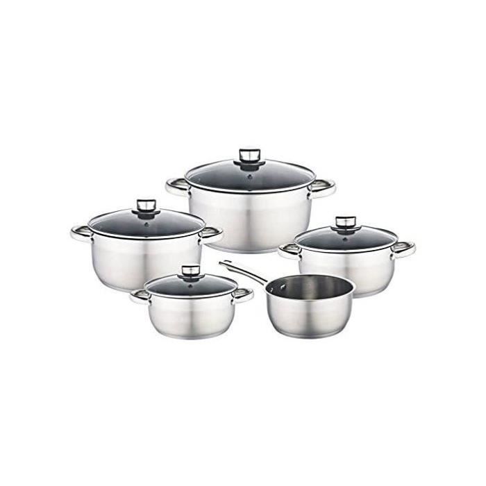 BAUMALU Cookware Set - 9 Pieces - Stainless Steel - Induction Compatible 9-piece