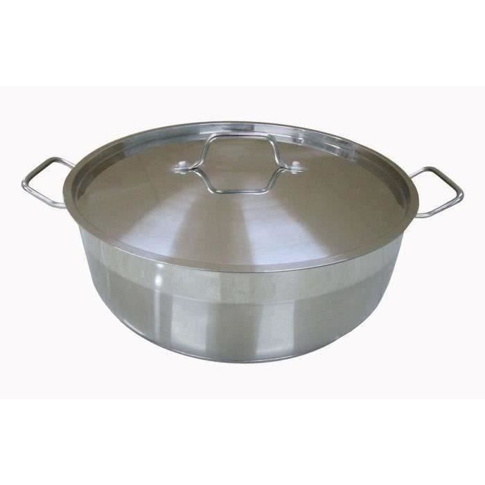 BAUMALU 36 cm Slow Cooker with Lid - Stainless Steel