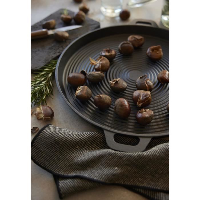 BAUMALU Grill Plate - Enameled Cast Iron - 34 cm