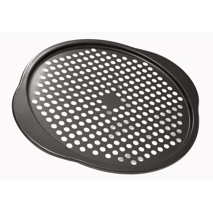 BAUMALU Pizza Pan - Carbon Steel Coated 0.8 mm - 33 cm - Anthracite Non-Stick - For Conventional Ovens