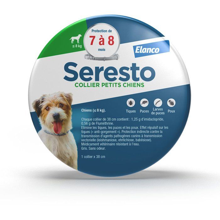 SERESTO Dog Flea and Tick Collar for Small Dogs under 8 kg - 1 Unit