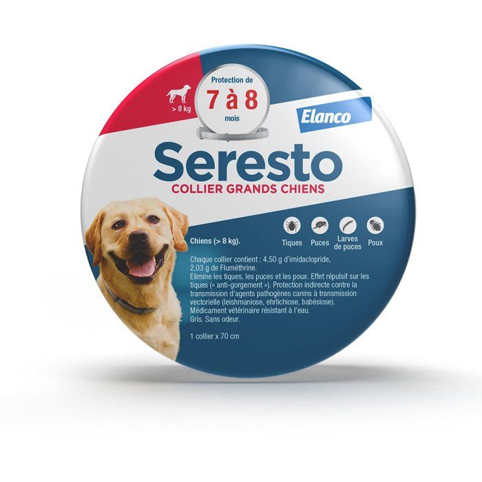SERESTO Dog Flea and Tick Collar for Large Dogs over 8 kg - 1 Unit