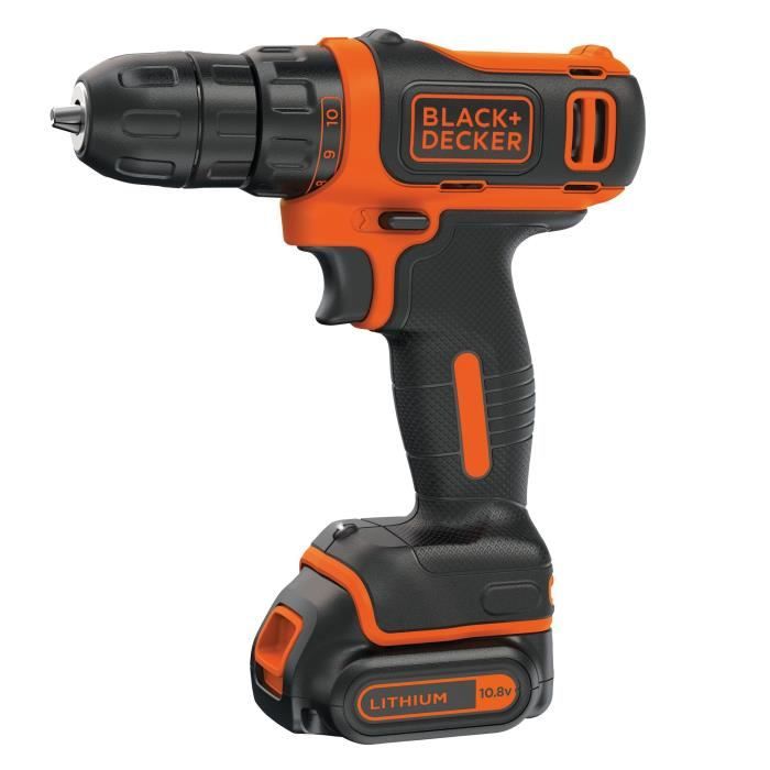 BLACK+DECKER Cordless Screwdriver 12V BDCDD12KB-QW - 2 Batteries - Charger - Case