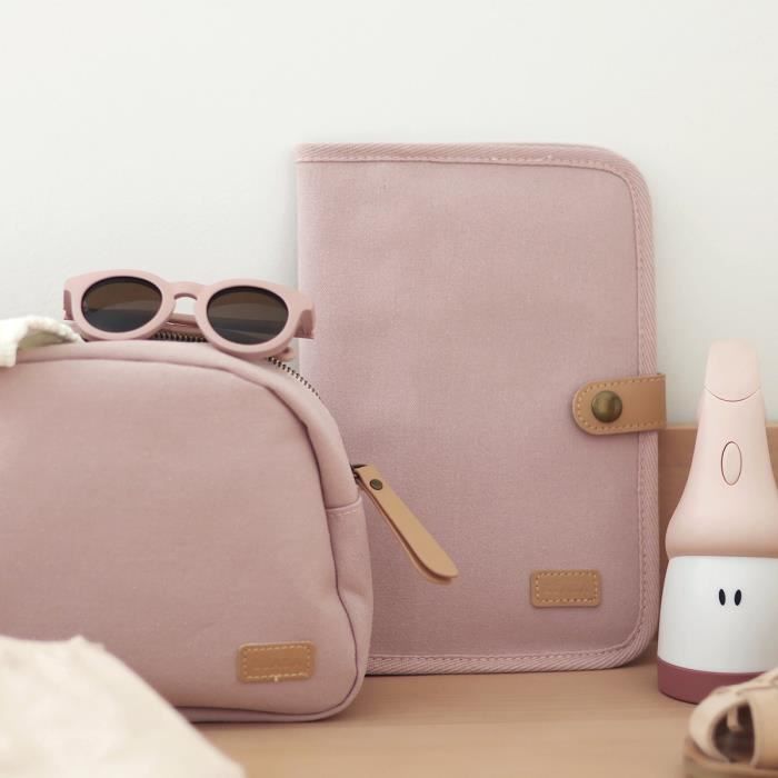 BÉABA Powder Pink Canvas Health Record Book Cover