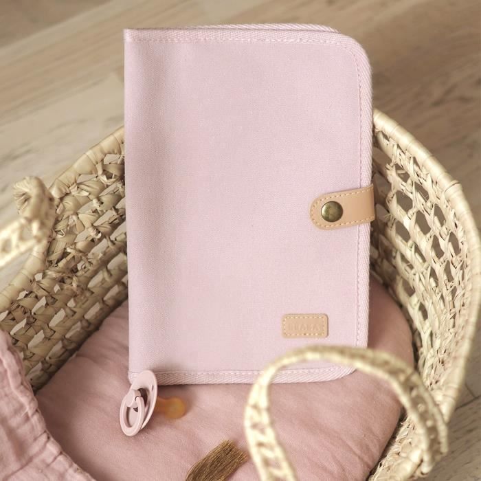 BÉABA Powder Pink Canvas Health Record Book Cover