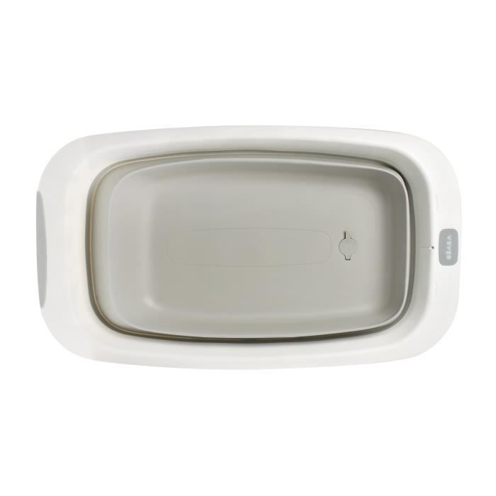 BÉABA - Foldable Baby Bathtub - Ultra Compact - Non-slip Feet - Eazy Pop Camélé'O - 29 L - Grey