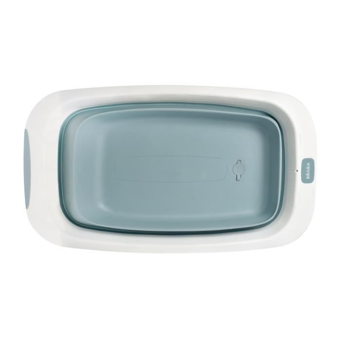 BÉABA - Foldable Baby Bathtub - Ultra Compact - Non-slip Feet - Eazy Pop Camélé'O - 29 L - Blue