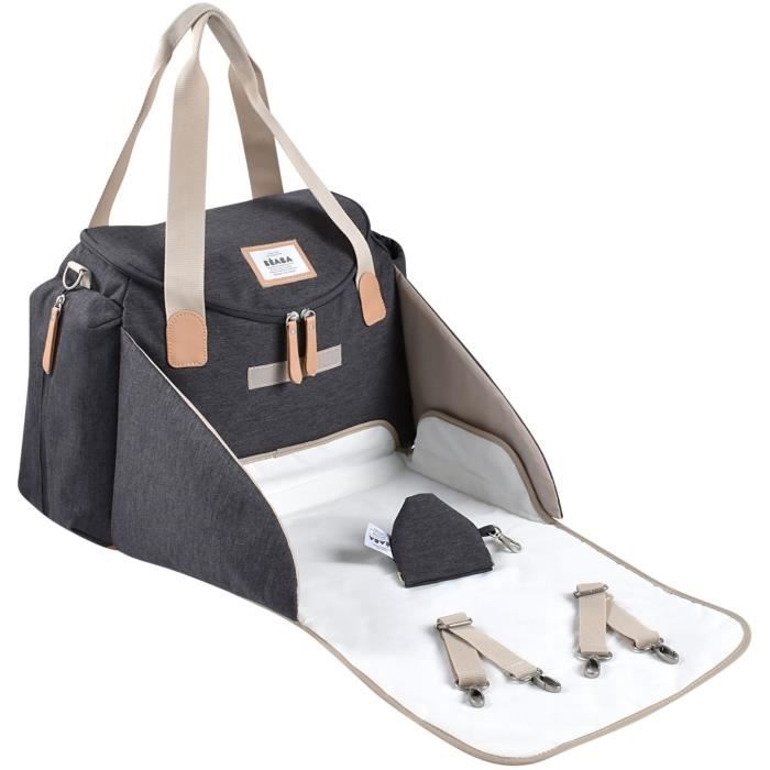 BEABA Diaper Bag - SYDNEY - Dark Heather Grey - Integrated Changing Area
