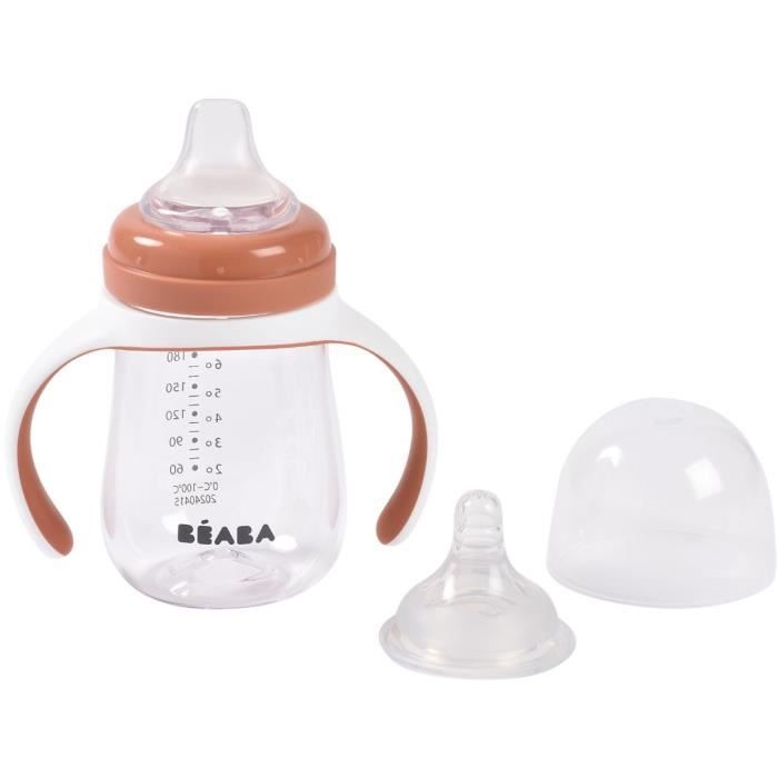 BEABA 2-in-1 Training Bottle - 210 ml - Terracotta