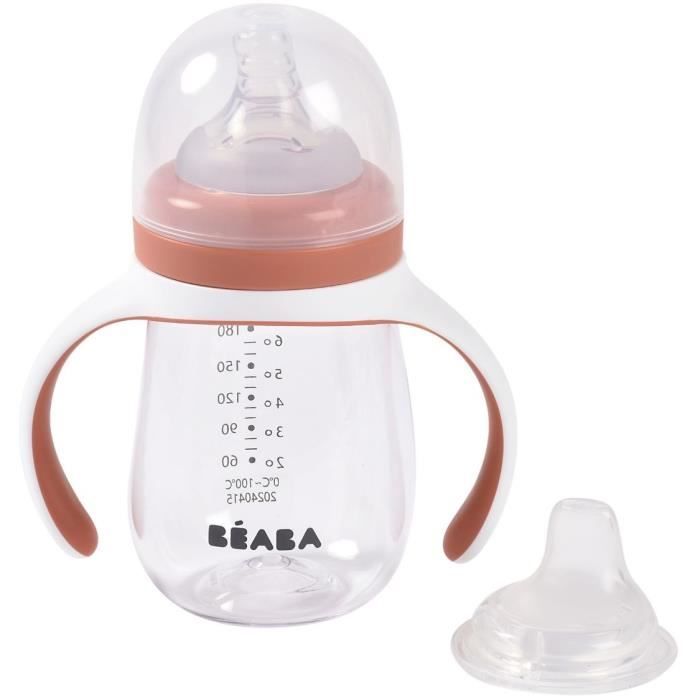 BEABA 2-in-1 Training Bottle - 210 ml - Terracotta