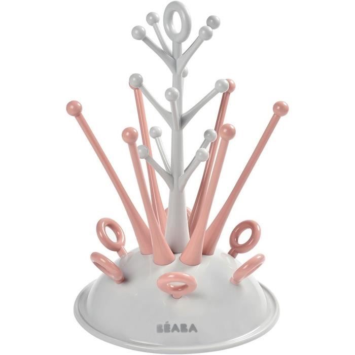 BEABA Tree-shaped Bottle Drying Rack - Pink - Holds up to 6 Bottles