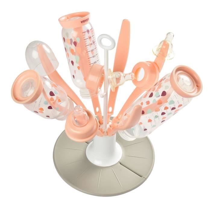 Béaba Biberonnerie Egouttoir Fleur Pliable Rose
