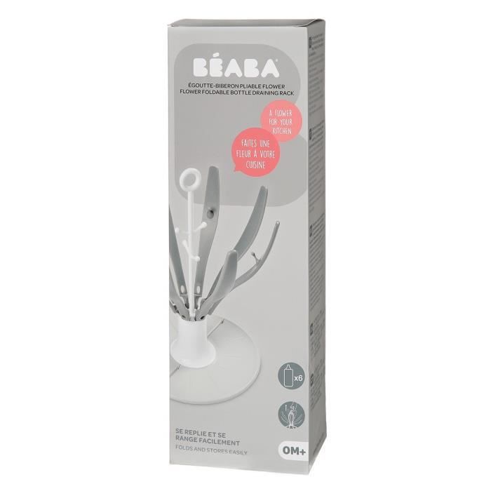 Béaba Egoutte Biberon Pliable Flower Grey