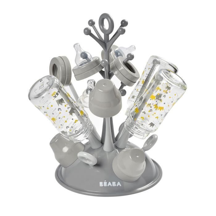 BEABA Tree-shaped Bottle Drainer - Holds up to 6 Bottles - Grey