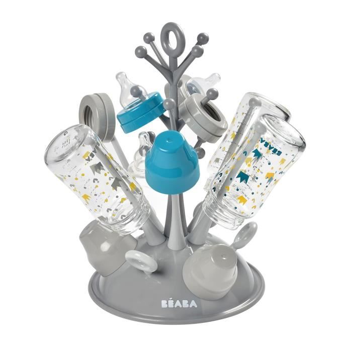 BEABA Tree-shaped Bottle Drainer - Holds up to 6 Bottles - Grey