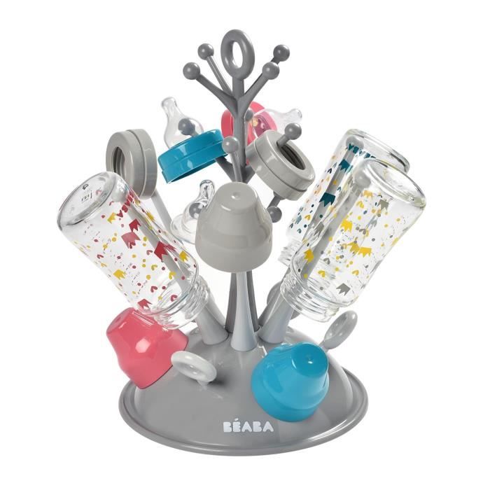 BEABA Tree-shaped Bottle Drainer - Holds up to 6 Bottles - Grey