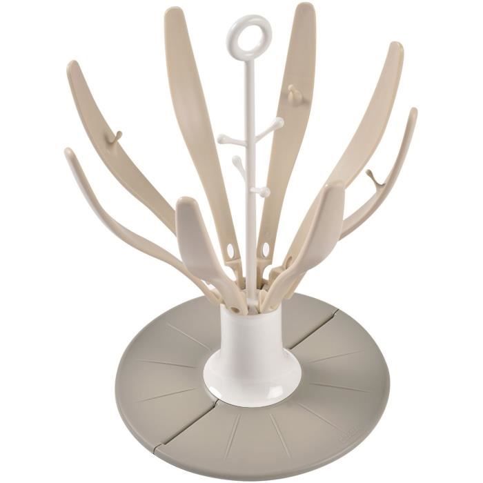 BEABA Flower Collapsible Bottle Drying Rack - Holds up to 8 bottles - Clay