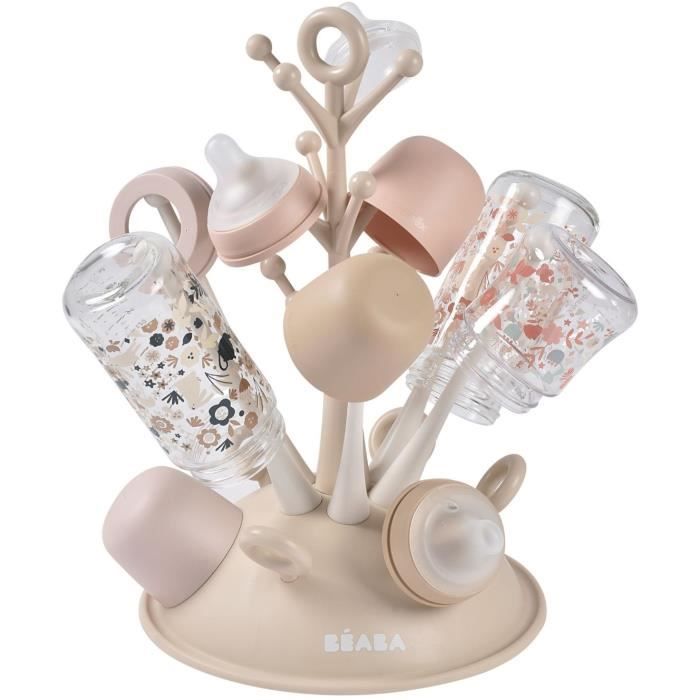 BEABA Tree-shaped Bottle Drying Rack - Holds up to 6 bottles - Clay
