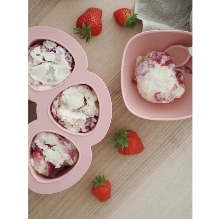 BEABA Premium Silicone Multi-Portion Containers, Heat Resistant, 6 x 90 ml, Pink