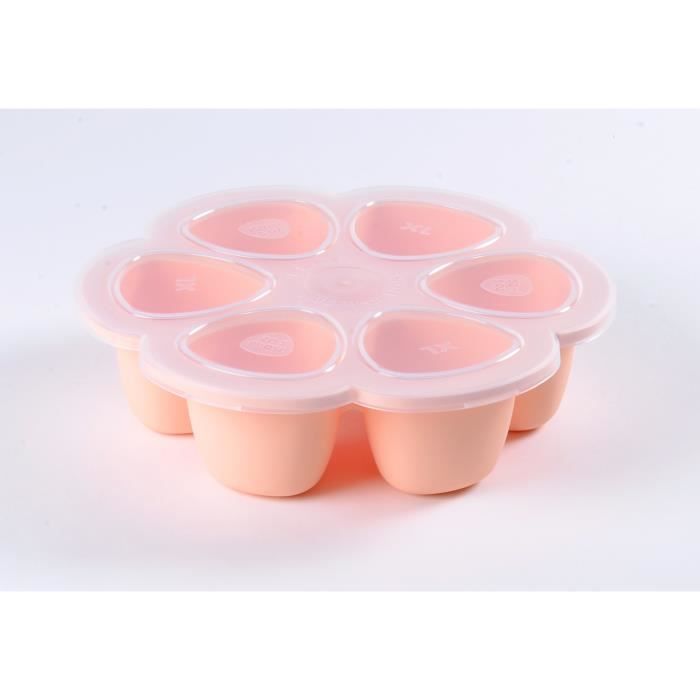 BEABA Premium Silicone Multi-Portion Containers, Heat Resistant, 6 x 150 ml, Pink