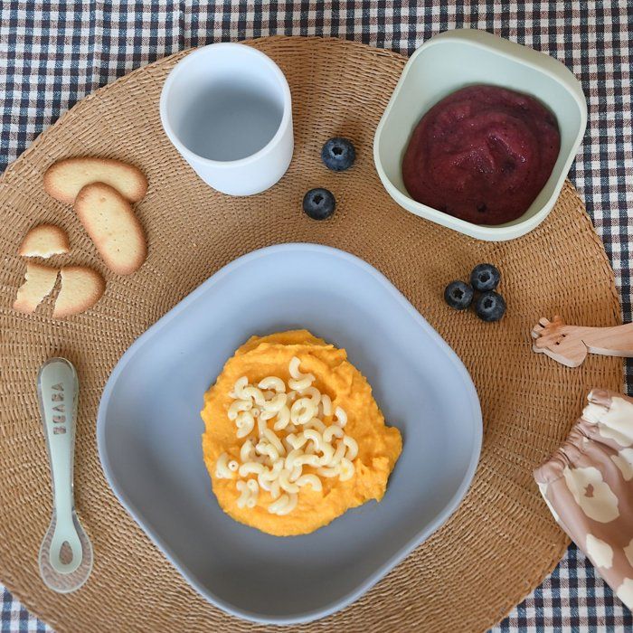BEABA Meal Set - 4 Pieces - Silicone - Pebble