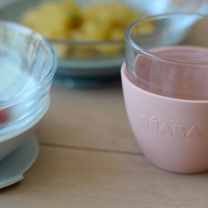 Béaba Eetset, 4-Piece Eucalyptus Glass Meal Set, Made in France