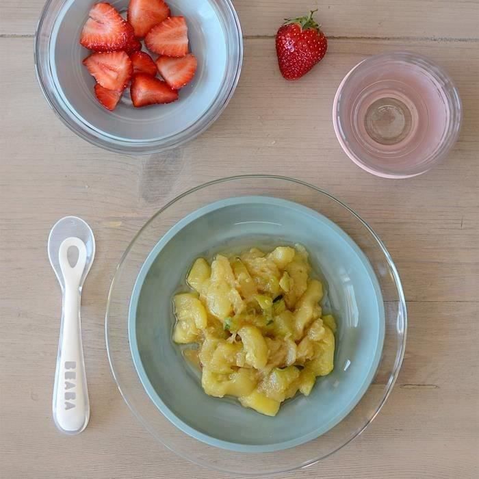 Béaba Eetset, 4-Piece Eucalyptus Glass Meal Set, Made in France
