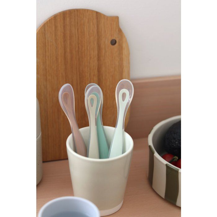 Béaba Silicone Spoons Set for First Weaning - 4 Ergonomic Spoons for Baby's First Meals 4er-Set