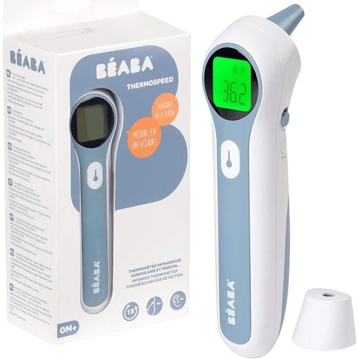 BÉABA Non-Contact Infrared Digital Thermometer - Forehead, Ear, Room Measurement - Fever Alert - Thermospeed