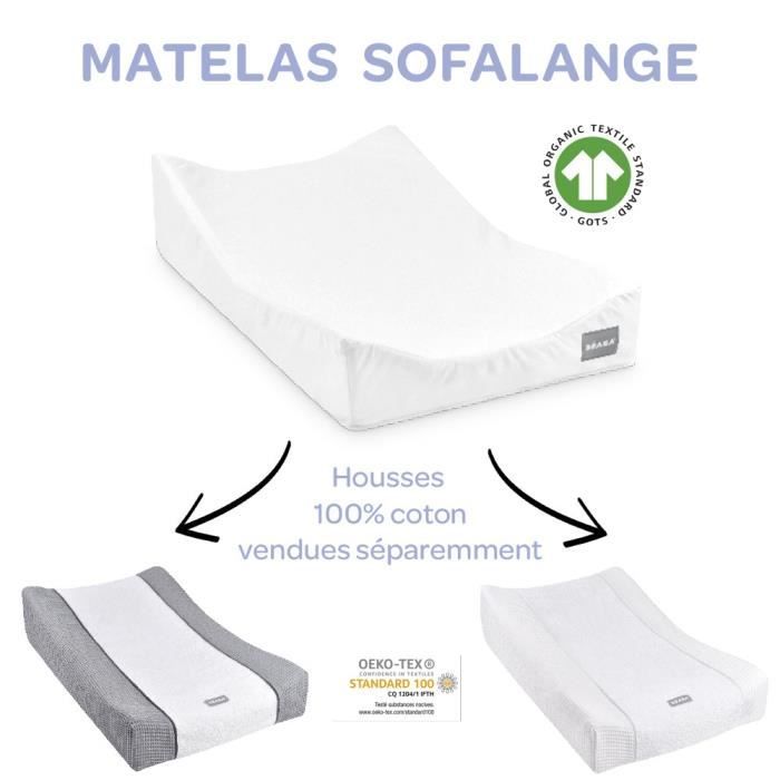 BÉABA Sofalange Changing Mat - Inclined Surface - Oeko-Tex Certified - White